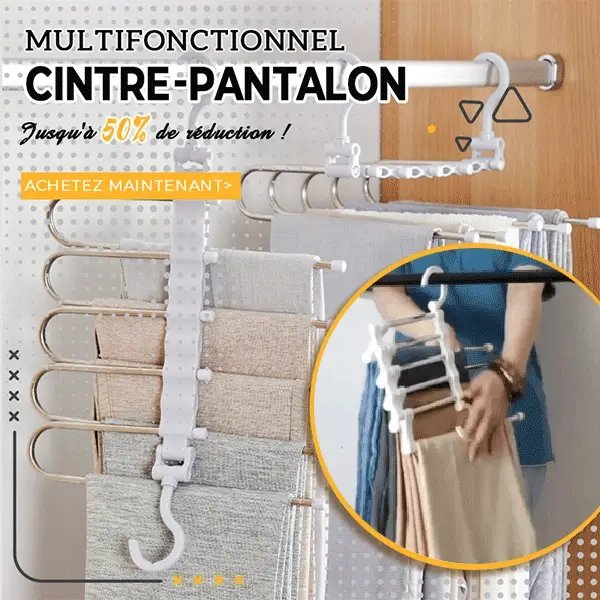 Trouser Hanger multifonction : armoire rangée, plus de place en un instant.