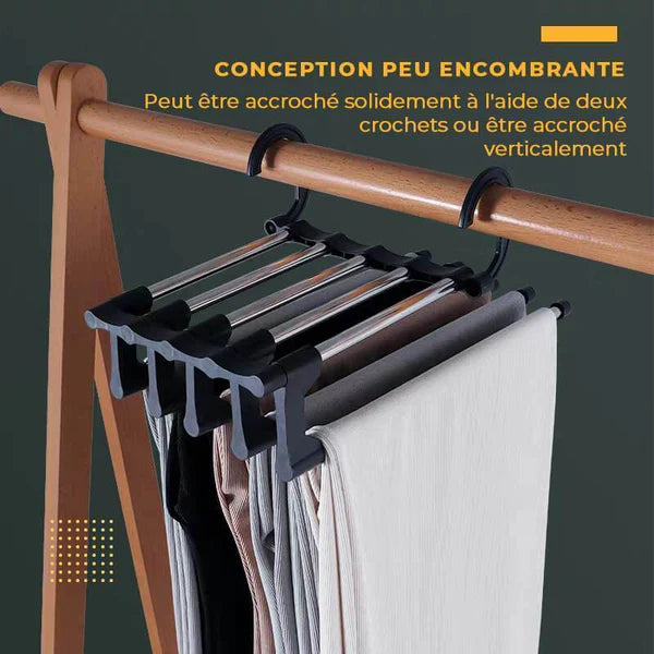 Trouser Hanger multifonction : armoire rangée, plus de place en un instant.