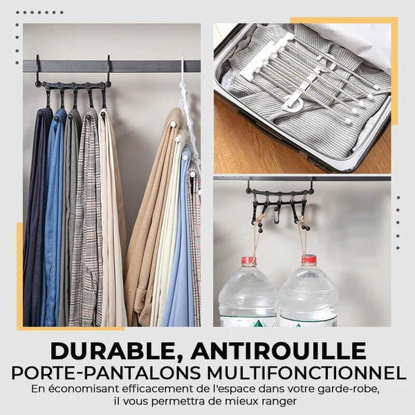 Trouser Hanger multifonction : armoire rangée, plus de place en un instant.