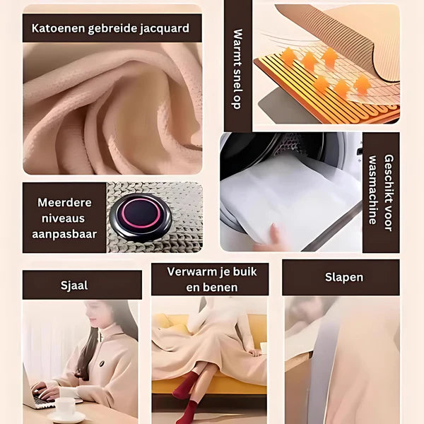HeatWrap | Écharpe et Couverture Chauffante USB Portable