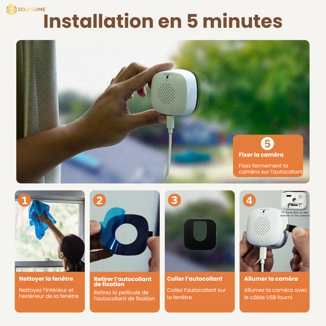 SilentWatch | Caméra intelligente pour fenêtre avec vision de jour et de nuit
