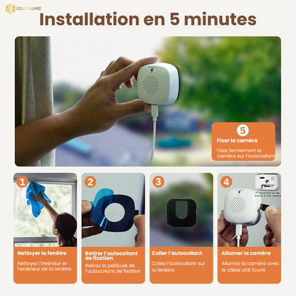 SilentWatch | Caméra intelligente pour fenêtre avec vision de jour et de nuit
