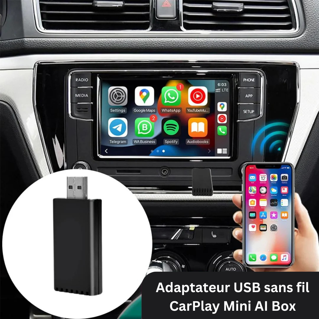 EasyPlay | Adaptateur Sans Fil Apple CarPlay & Android Auto | USB-A & USB-C