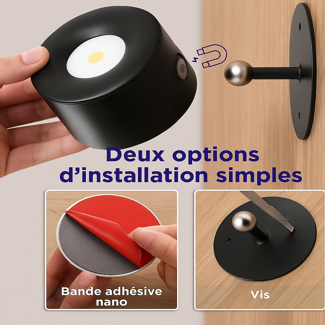 LumoGlow | Applique LED Murale Sans Fil à Intensité Réglable avec Télécommande