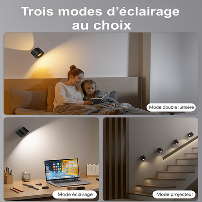 LumoGlow | Applique LED Murale Sans Fil à Intensité Réglable avec Télécommande