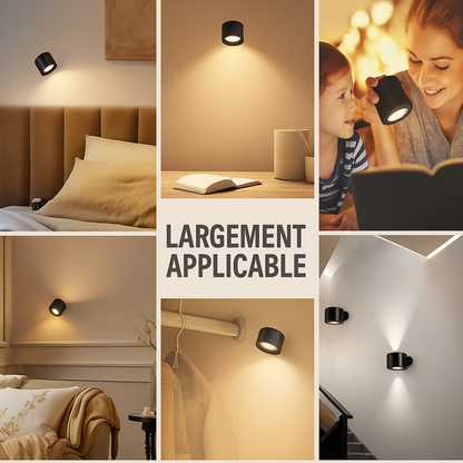 LumoGlow | Applique LED Murale Sans Fil à Intensité Réglable avec Télécommande