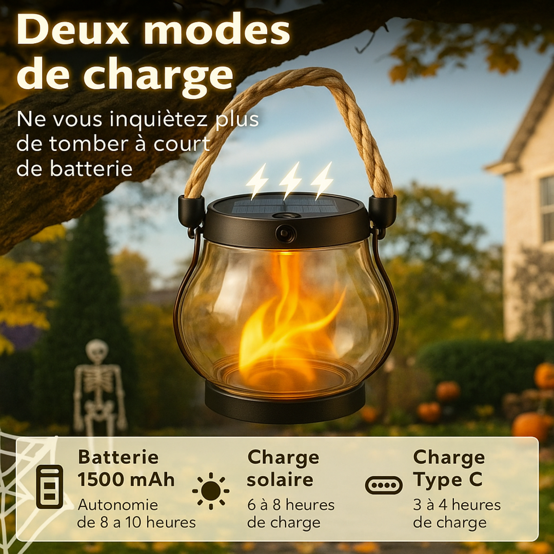 FireLume | Lampe Solaire Ambiance à Effet Flamme