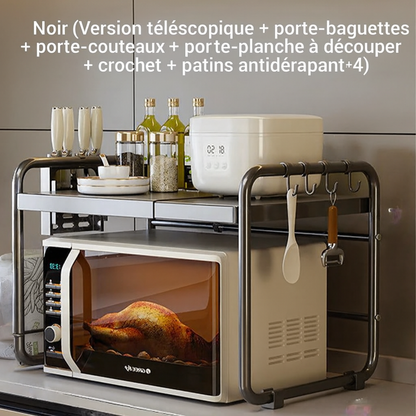 SpaceRack | Étagère Micro-ondes 2 Niveaux Réglable