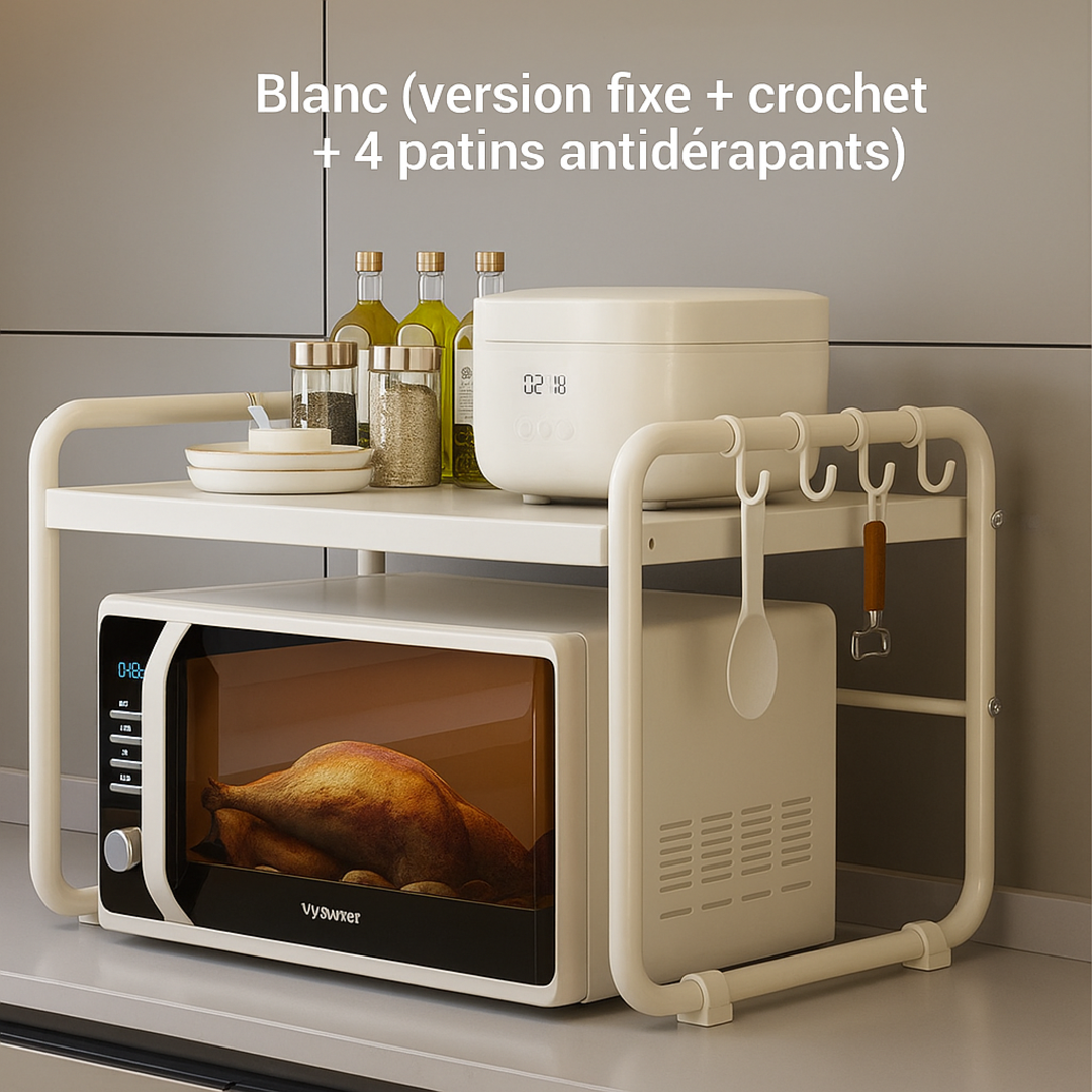 SpaceRack | Étagère Micro-ondes 2 Niveaux Réglable