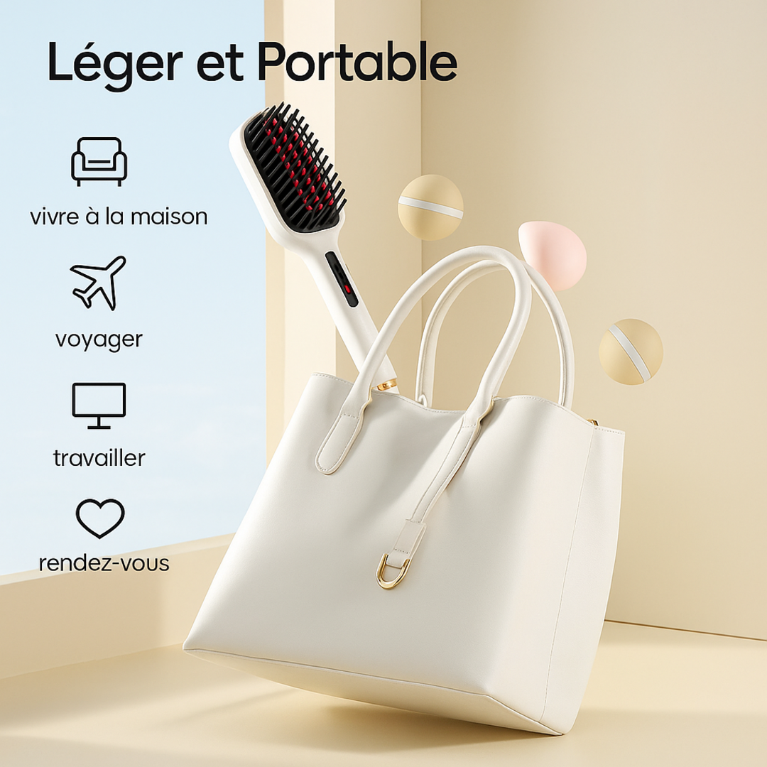 IonGlow Brosse | Brosse lissante aux ions négatifs pour des cheveux soyeux instantanément !