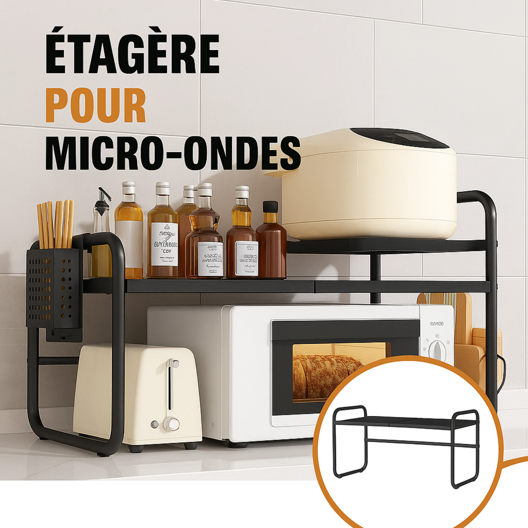 SpaceRack | Étagère Micro-ondes 2 Niveaux Réglable