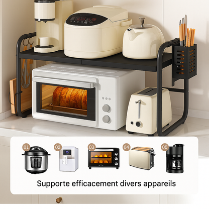 SpaceRack | Étagère Micro-ondes 2 Niveaux Réglable