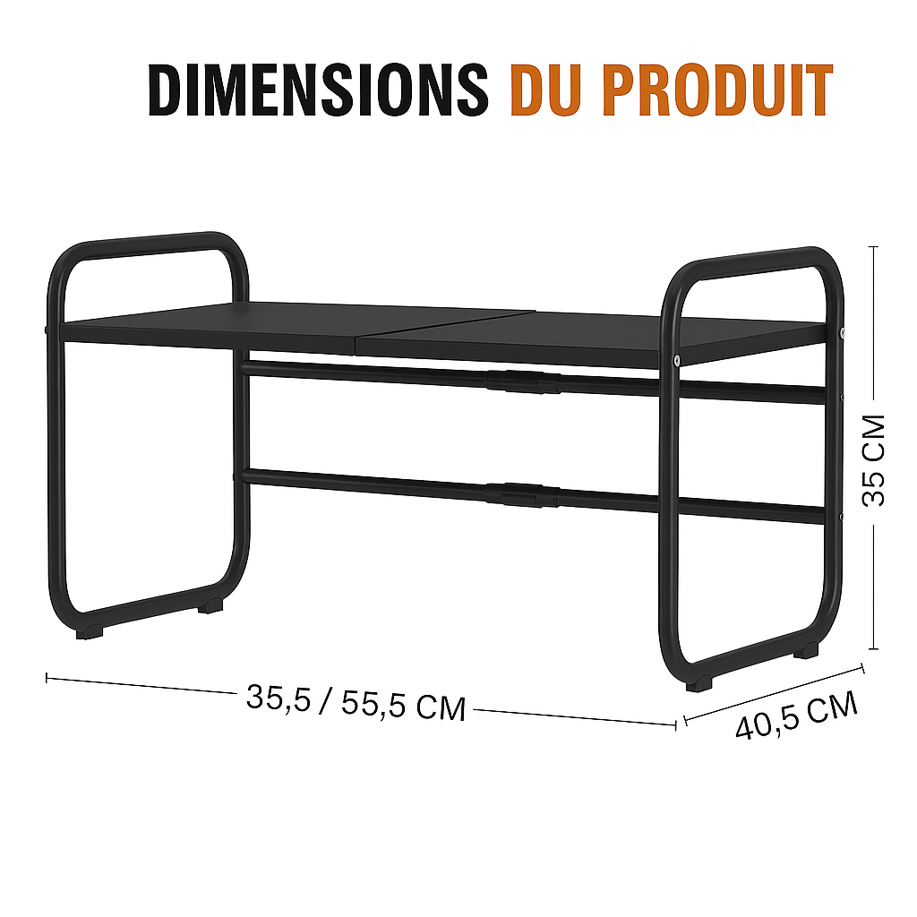 SpaceRack | Étagère Micro-ondes 2 Niveaux Réglable