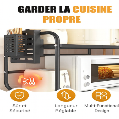 SpaceRack | Étagère Micro-ondes 2 Niveaux Réglable