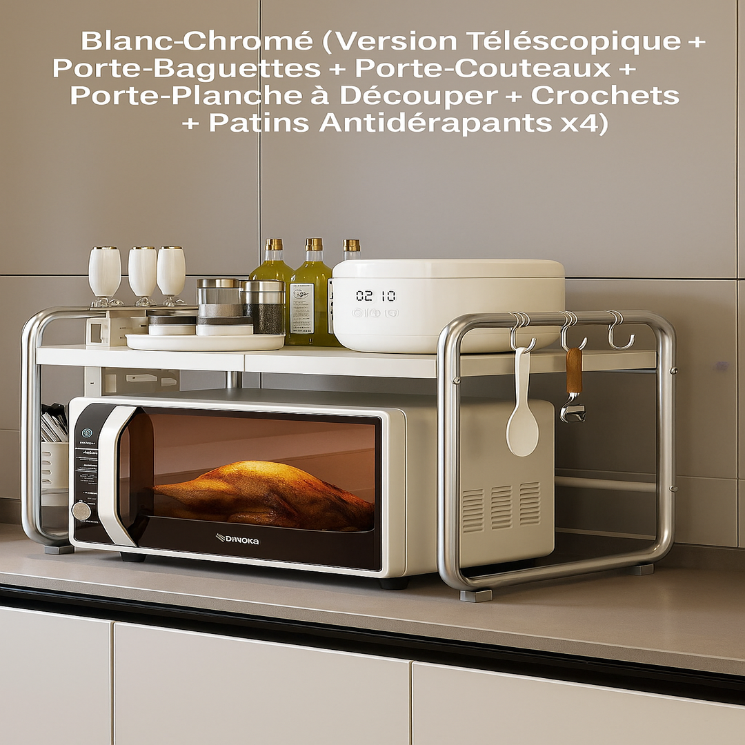 SpaceRack | Étagère Micro-ondes 2 Niveaux Réglable