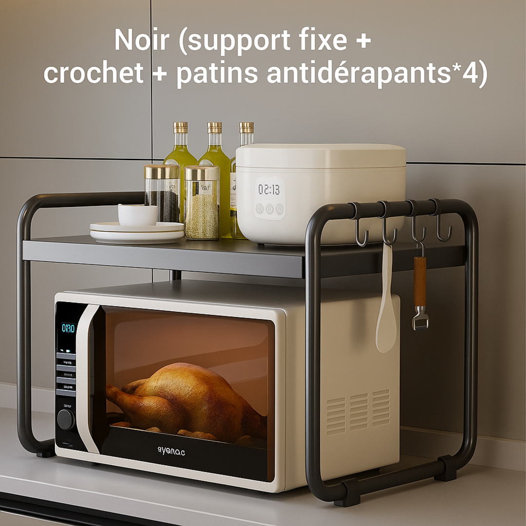 SpaceRack | Étagère Micro-ondes 2 Niveaux Réglable