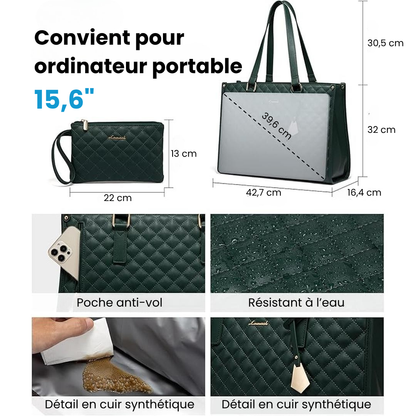 LuxeCarry Sac | Le sac tout-en-un pour travail, déjeuner et ordinateur portable