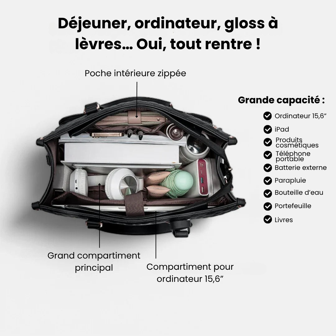 LuxeCarry Sac | Le sac tout-en-un pour travail, déjeuner et ordinateur portable