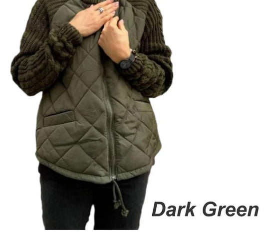 CozyWeave | Doudoune Patchwork tricotée pour chaleur douce et style naturel