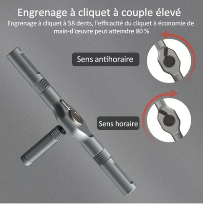 ToolCore | Tournevis à cliquet 24-en-1 Magnétique pour Chaque Tâche