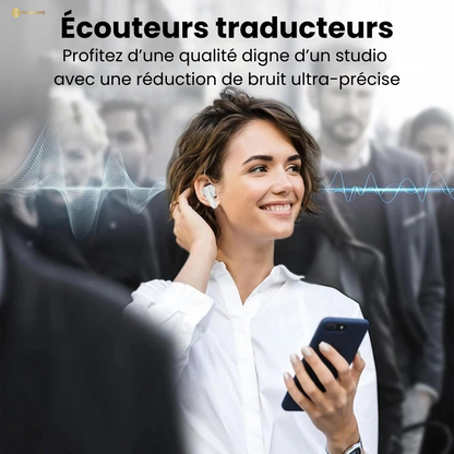 LinguaBuds | Écouteurs IA avec Traduction Instantanée dans Plus de 100 Langues