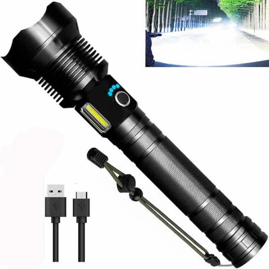 BrightMax | Lampe torche tactique LED rechargeable à très grande portée