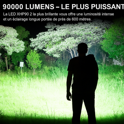BrightMax | Lampe torche tactique LED rechargeable à très grande portée