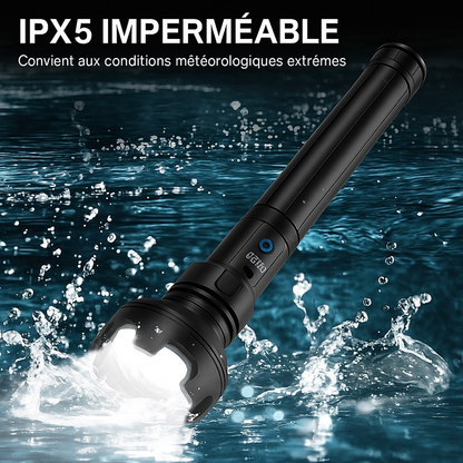 BrightMax | Lampe torche tactique LED rechargeable à très grande portée
