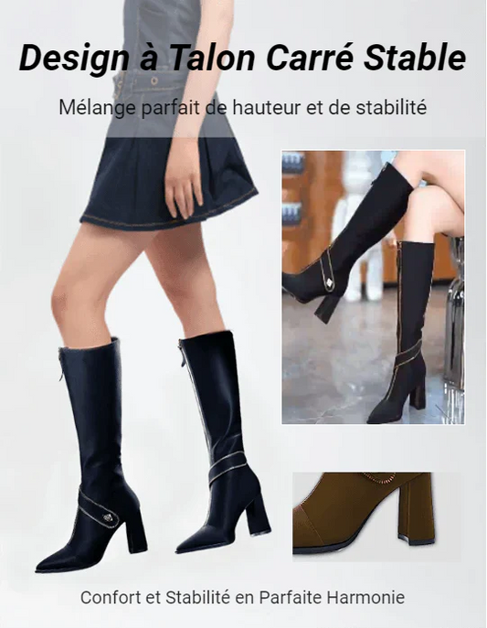 TallBoots | Bottes élégantes à bout pointu et talon stable