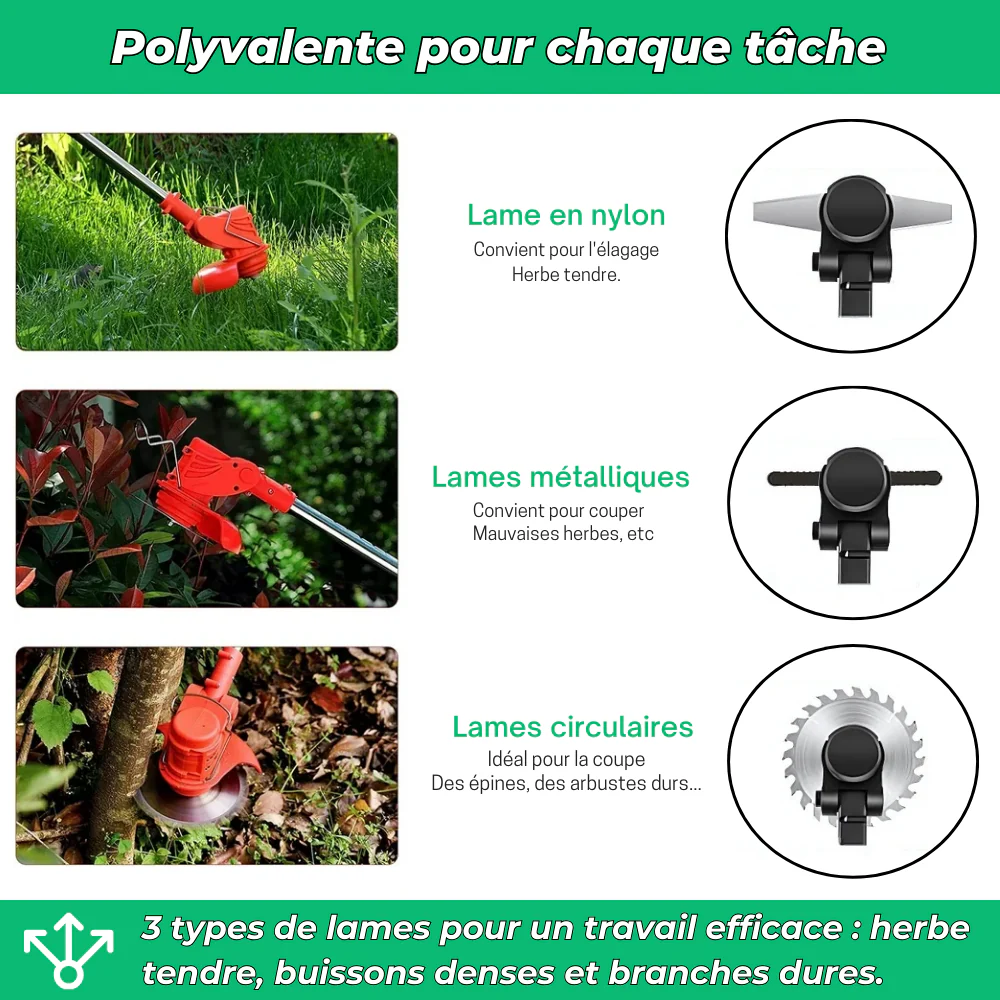 PowerTrim | Débroussailleuse Sans Fil Puissante pour Jardin Impeccable