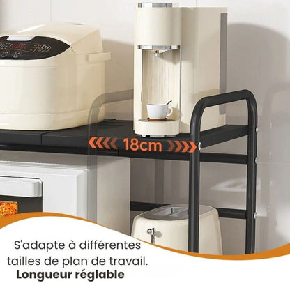 SpaceRack | Étagère Micro-ondes 2 Niveaux Réglable