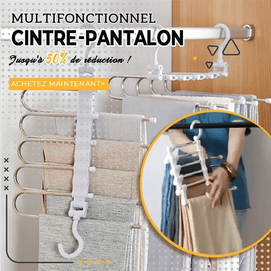 Trouser Hanger multifonction : armoire rangée, plus de place en un instant.